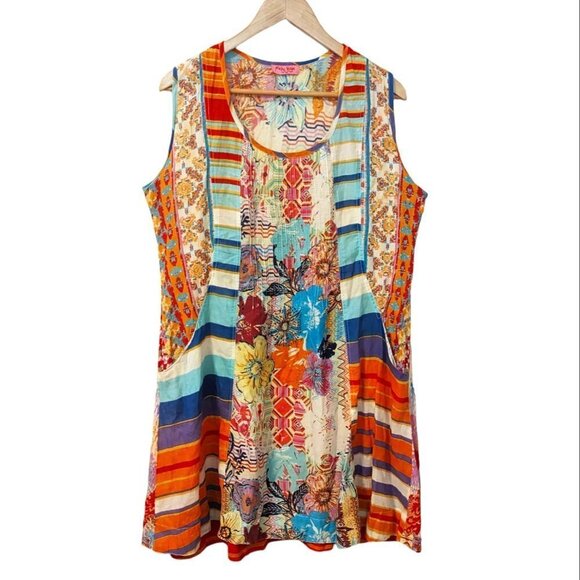 Ruby Yaya Patchwork Print Floral Sundress Boho Festival Hippie Dopamine Dressing - Picture 6 of 6